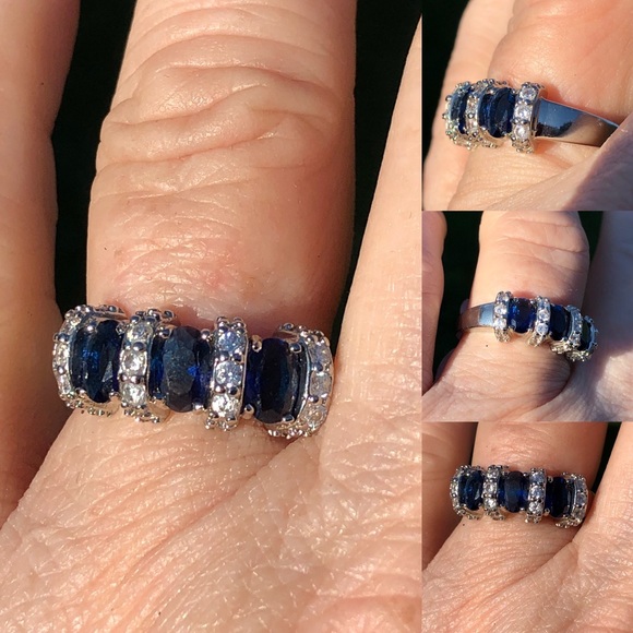👑👑Gorgeous blue ring-no hallmark-tests silver👑 - Picture 2 of 8